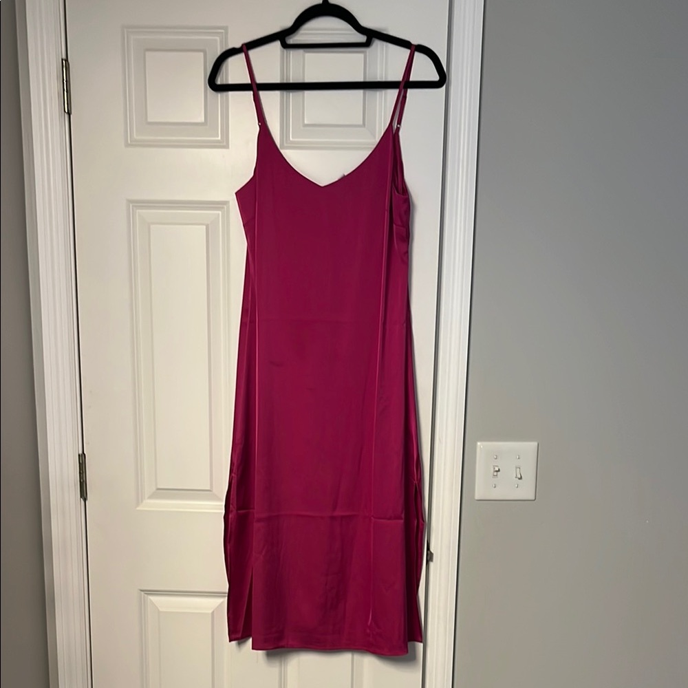 Elegant Pink Spaghetti Strap Dress